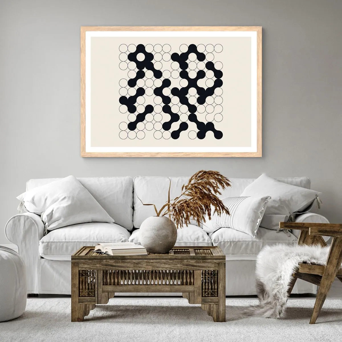 Affisch i ram av ljusek - Kinesiskt spel - variation - 91x61 cm