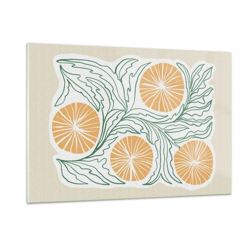 Glastavla - Bild på glas - Etniskt med en touch av abstraktion - 120x80 cm