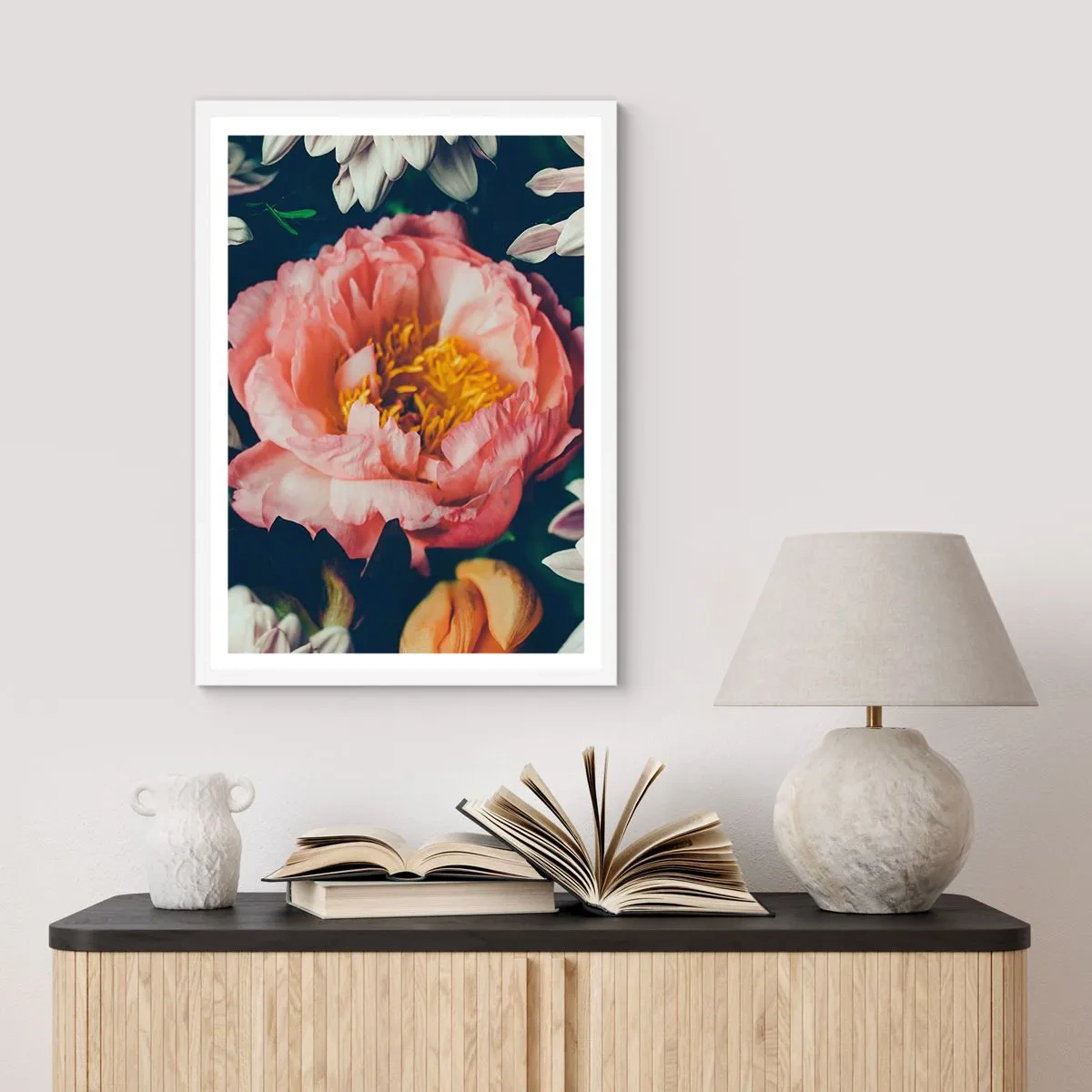 Affisch i vit ram - Med barockprakt - 70x100 cm