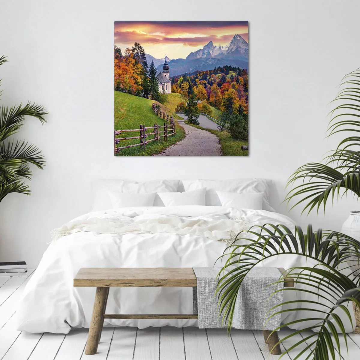 Canvastavla - Bild på duk - Landskap som en målning - 60x60 cm