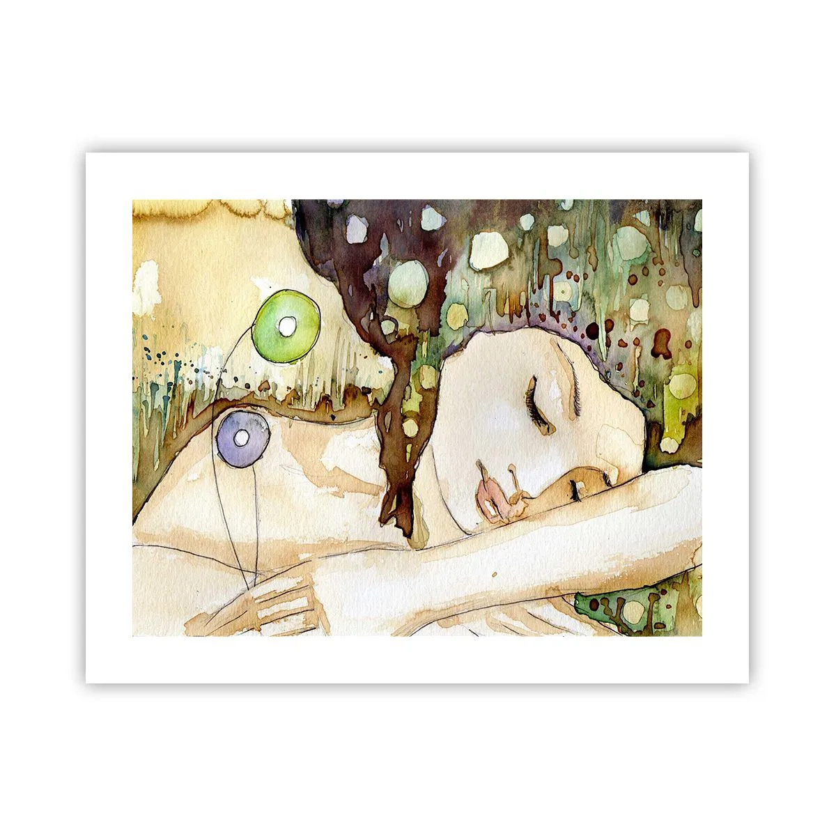 Affisch - Smaragd-viol dröm - 50x40 cm