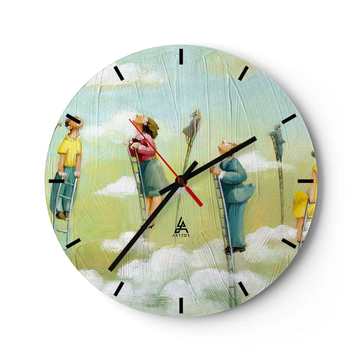 Väggklocka - Klocka på glas - Efter din dröm - 40x40 cm