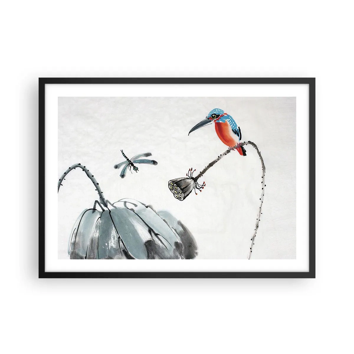 Affisch i svart ram - Ängens liv - 70x50 cm