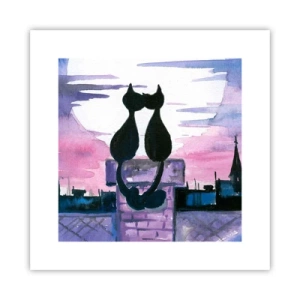 Affisch - Rendez-vous under månen - 30x30 cm