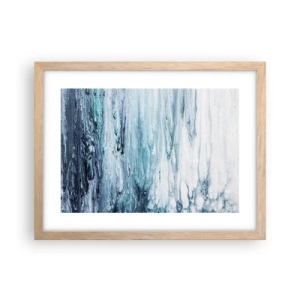 Affisch i ram av ljusek - Blåa istappar - 40x30 cm