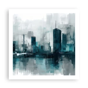 Affisch - Regnfärgad stad - 60x60 cm