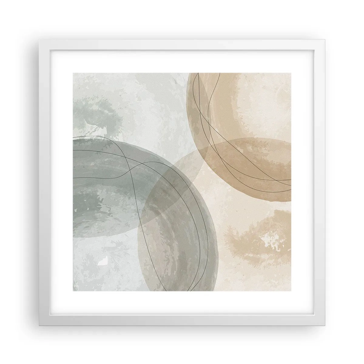 Affisch i vit ram - Världars samspel - 40x40 cm