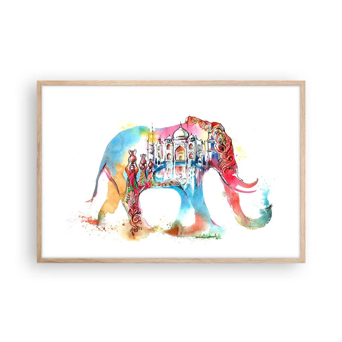 Affisch i ram av ljusek - Indien - kärlekens aura - 91x61 cm