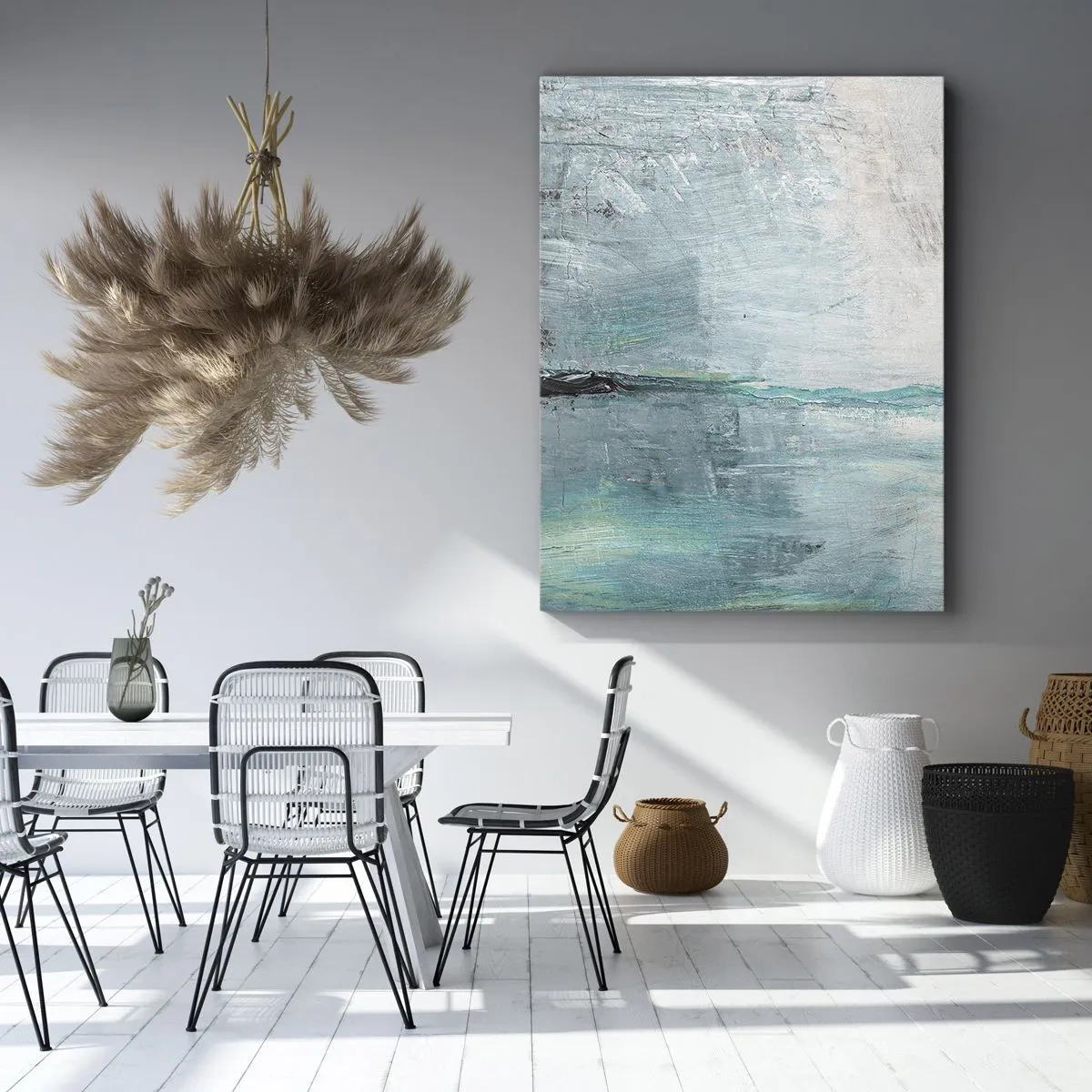 Canvastavla - Bild på duk - Horisontellt i blått - 50x70 cm