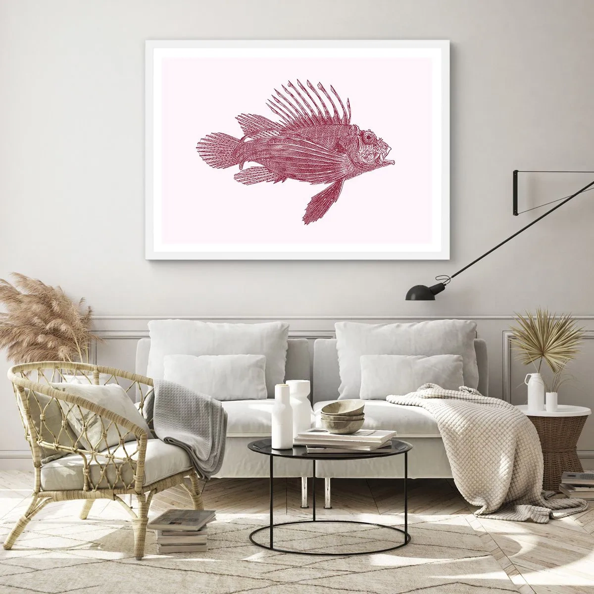 Affisch i vit ram - En invånare i exotiska vatten - 40x30 cm