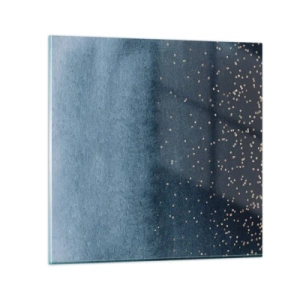 Glastavla - Bild på glas - Komposition – blåa faser - 60x60 cm