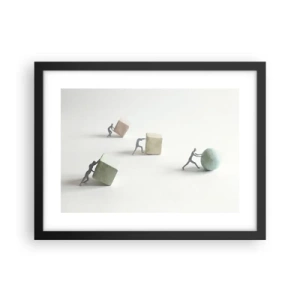 Affisch i svart ram - Livet leker - 40x30 cm