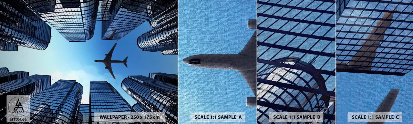Provbit av fototapet Premium Canvas - Utsikten från glasravinen - Arkitektur, Plan, Stad - 100x30 cm