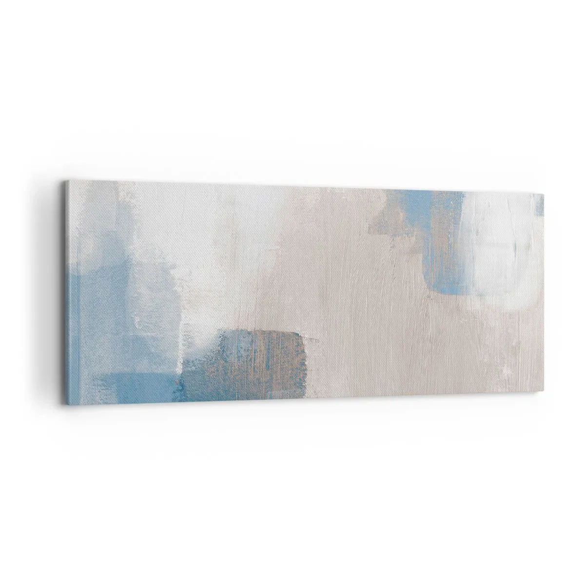 Canvastavla - Bild på duk - Rosa abstraktion bakom en blå slöja - 100x40 cm