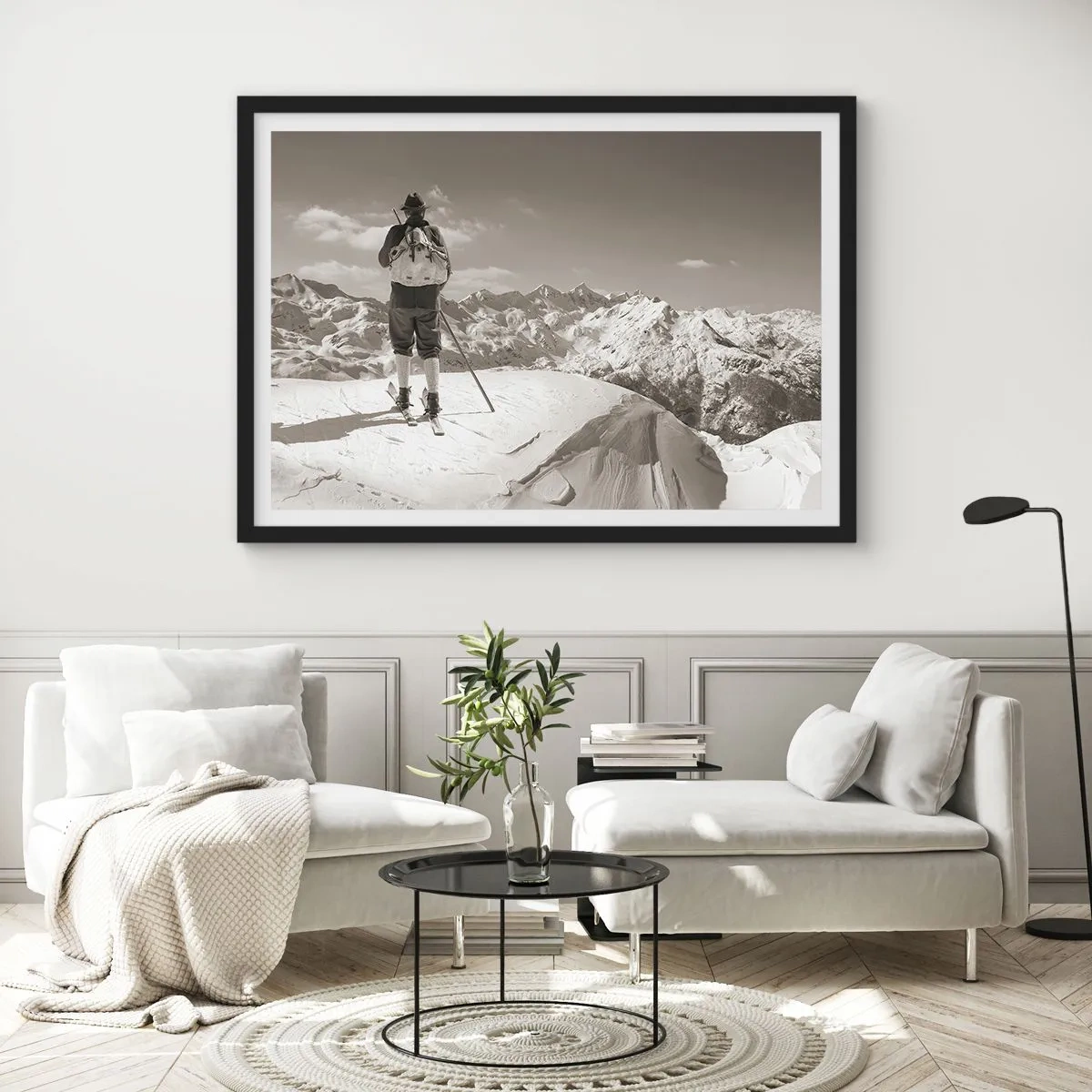 Affisch i svart ram - Och fjällen är samma - 91x61 cm