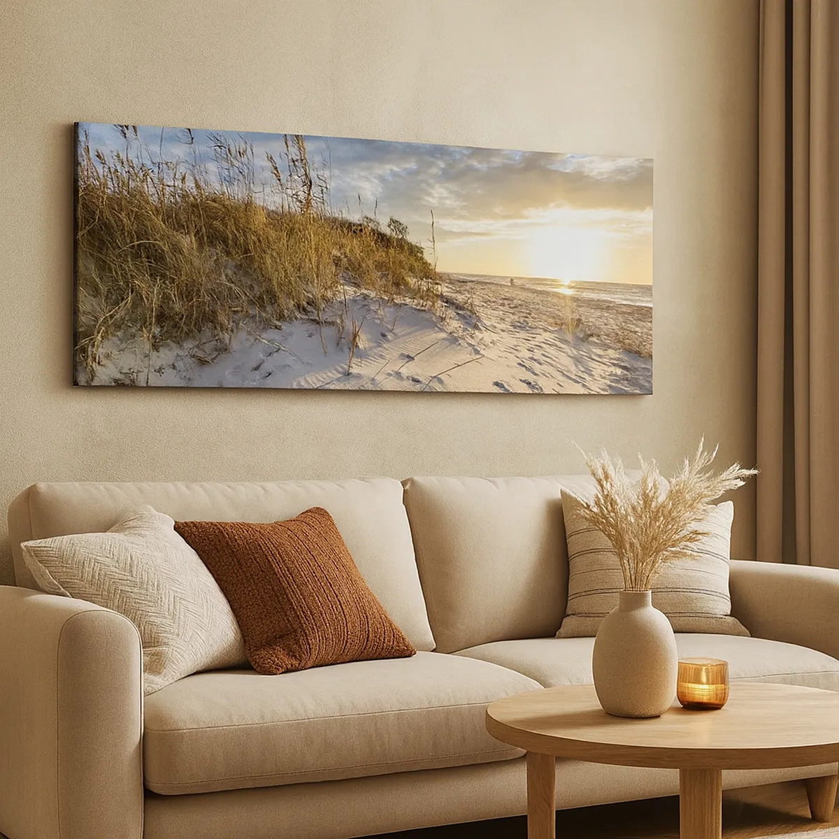 Canvastavla - Bild på duk - Inbjudan till promenad - 30x30 cm