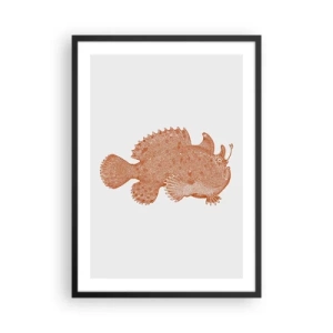Affisch i svart ram - Detaljerad illustration av en djuphavsfisk - 50x70cm - Och ändå en fisk - Modern väggdekoration för vardagsrum och sovrum ARTTOR