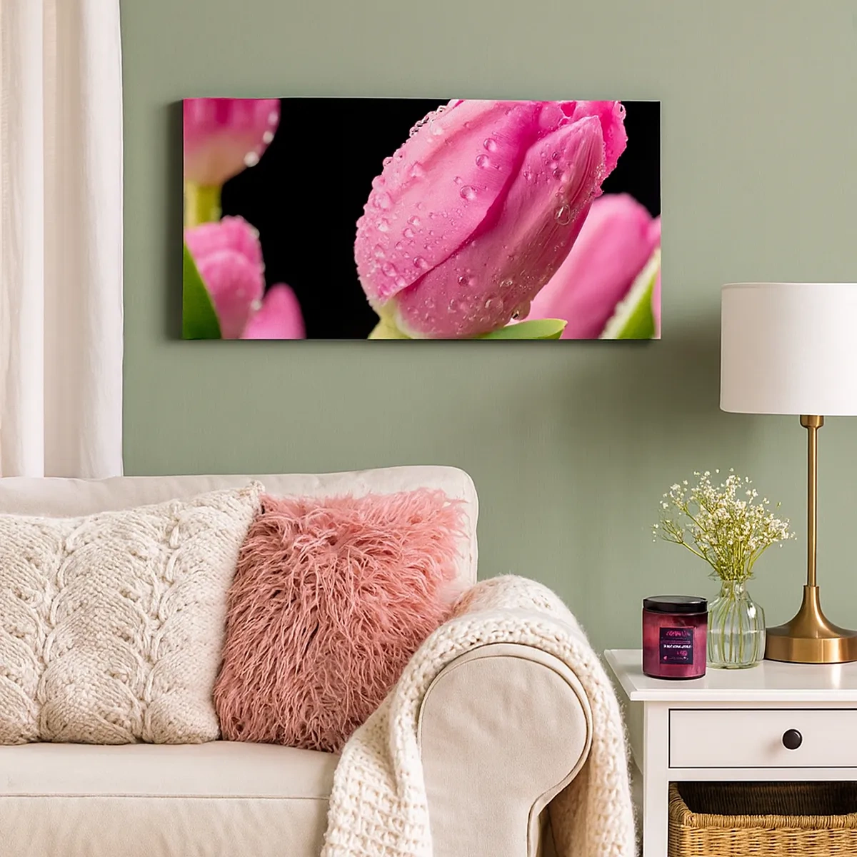 Canvastavla - Bild på duk - Lila sömn i daggen - 30x30 cm