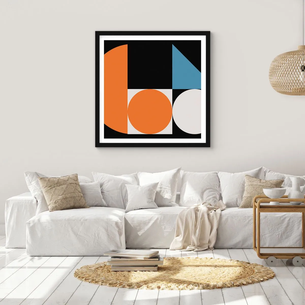 Affisch i svart ram - Geometriska figurer - 30x30 cm