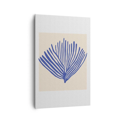 Canvastavla - Bild på duk - Blå solfjäder - 80x120 cm