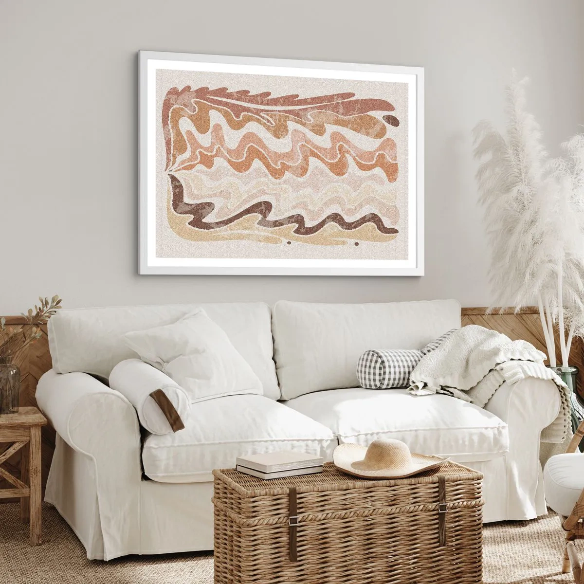 Affisch i vit ram - Bra energi - bra känslor - 91x61 cm