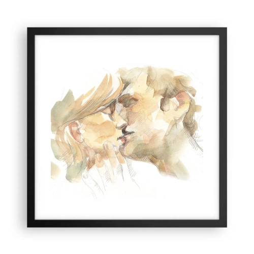 Affisch i svart ram - Upphittad hälft? - 40x40 cm