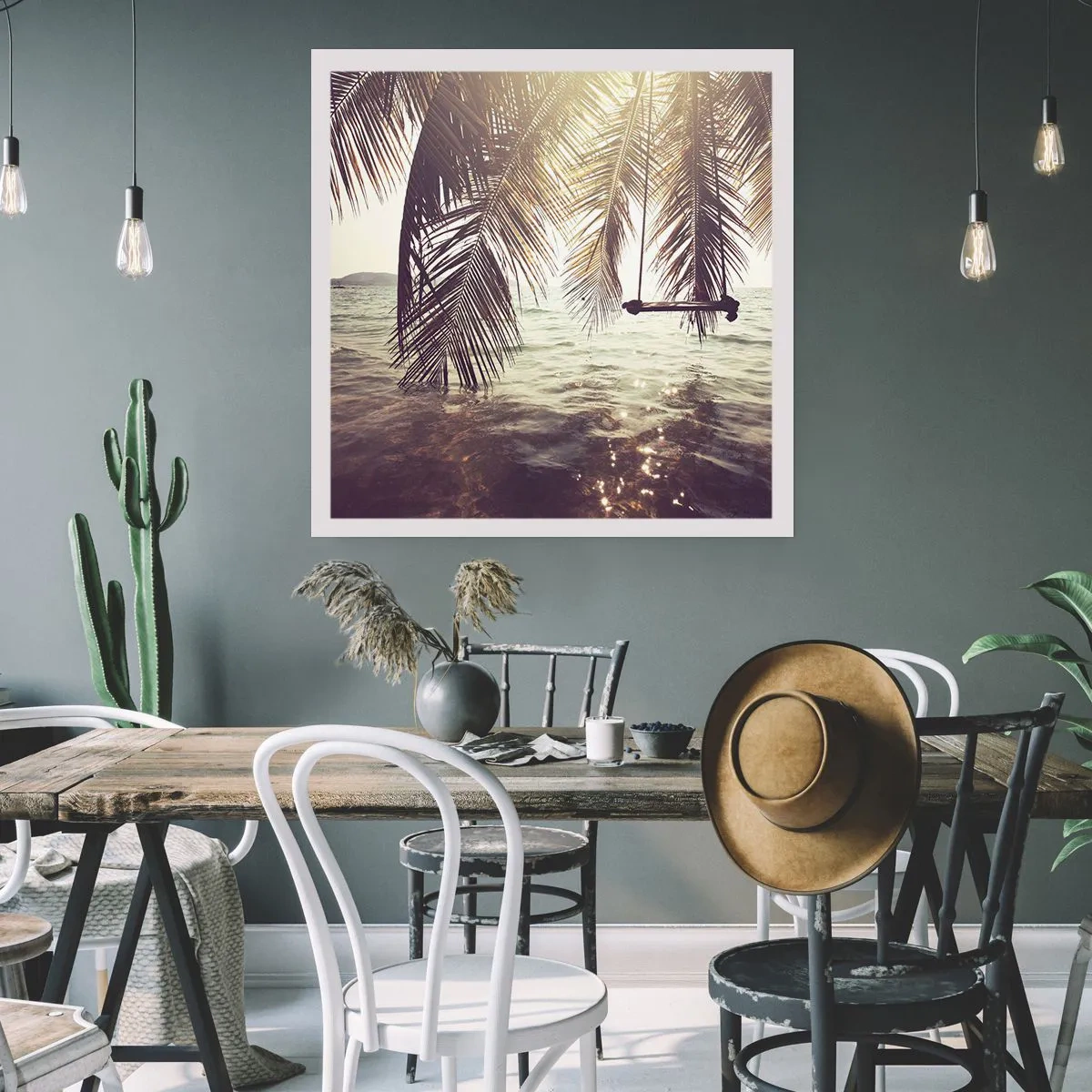 Affisch - Gunga i molnen hur mycket du vill - 60x60 cm