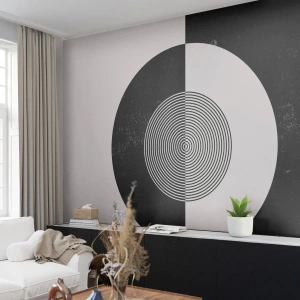 Självhäftande Fototapet Deluxe Sticker - Harmoni i svart och vitt - Abstraktion, Bit, Svartvitt - 200x140 cm