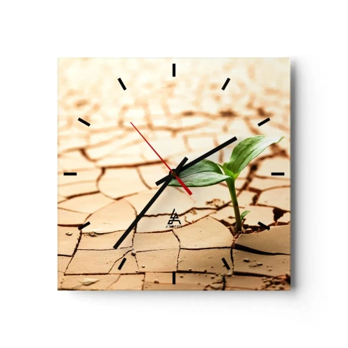 Väggklocka - Klocka på glas - Obesegrad livskraft - 30x30 cm