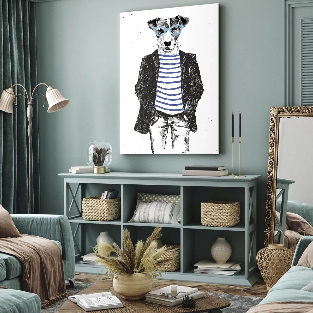 Canvastavla - Bild på duk - Hundelegans - 50x70 cm