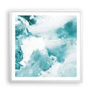 Affisch i vit ram - Blåa laguner - 60x60 cm