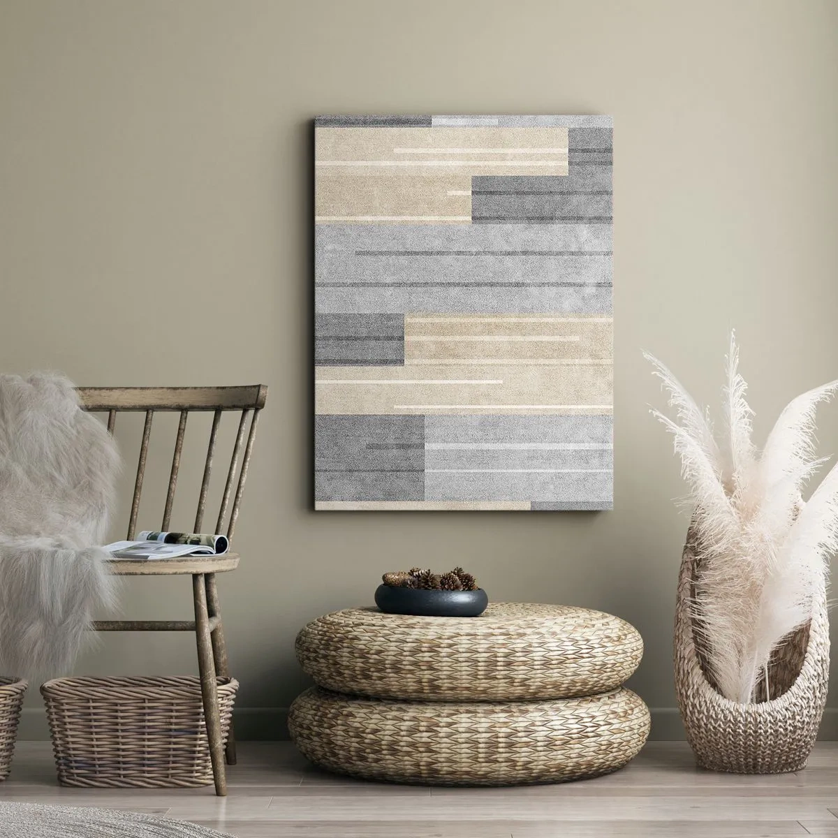 Canvastavla - Bild på duk - Komposition: allt i lod - 55x100 cm