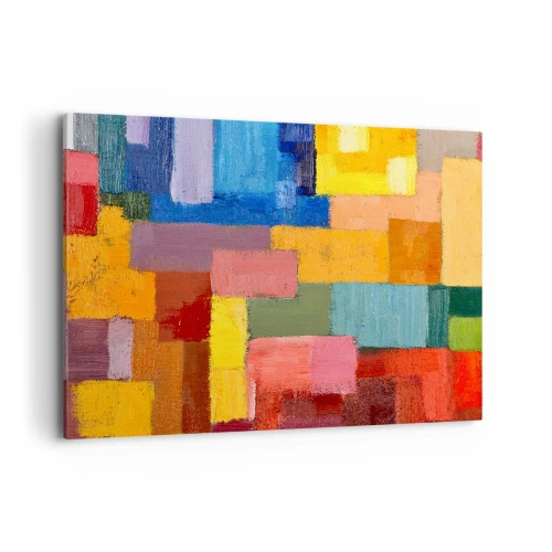 Canvastavla - Bild på duk - Alla olika, alla färgglada - 100x70 cm