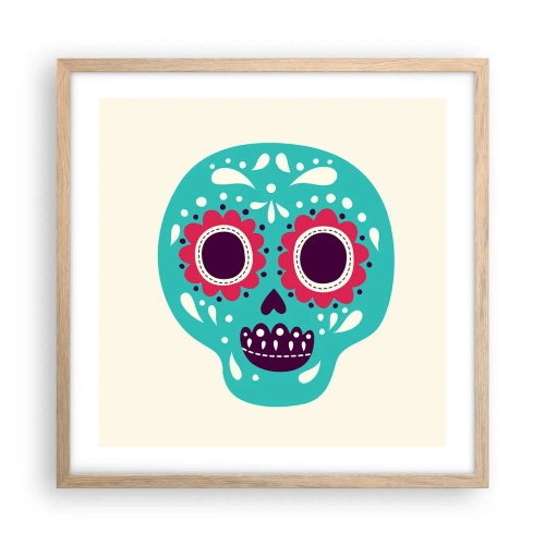 Affisch i ram av ljusek - Livet - nöje till döden - 50x50 cm