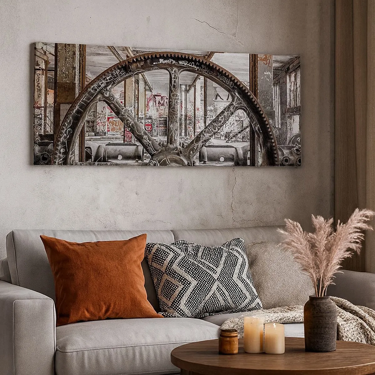 Canvastavla - Bild på duk - Fabrikens hemliga liv - 100x40 cm