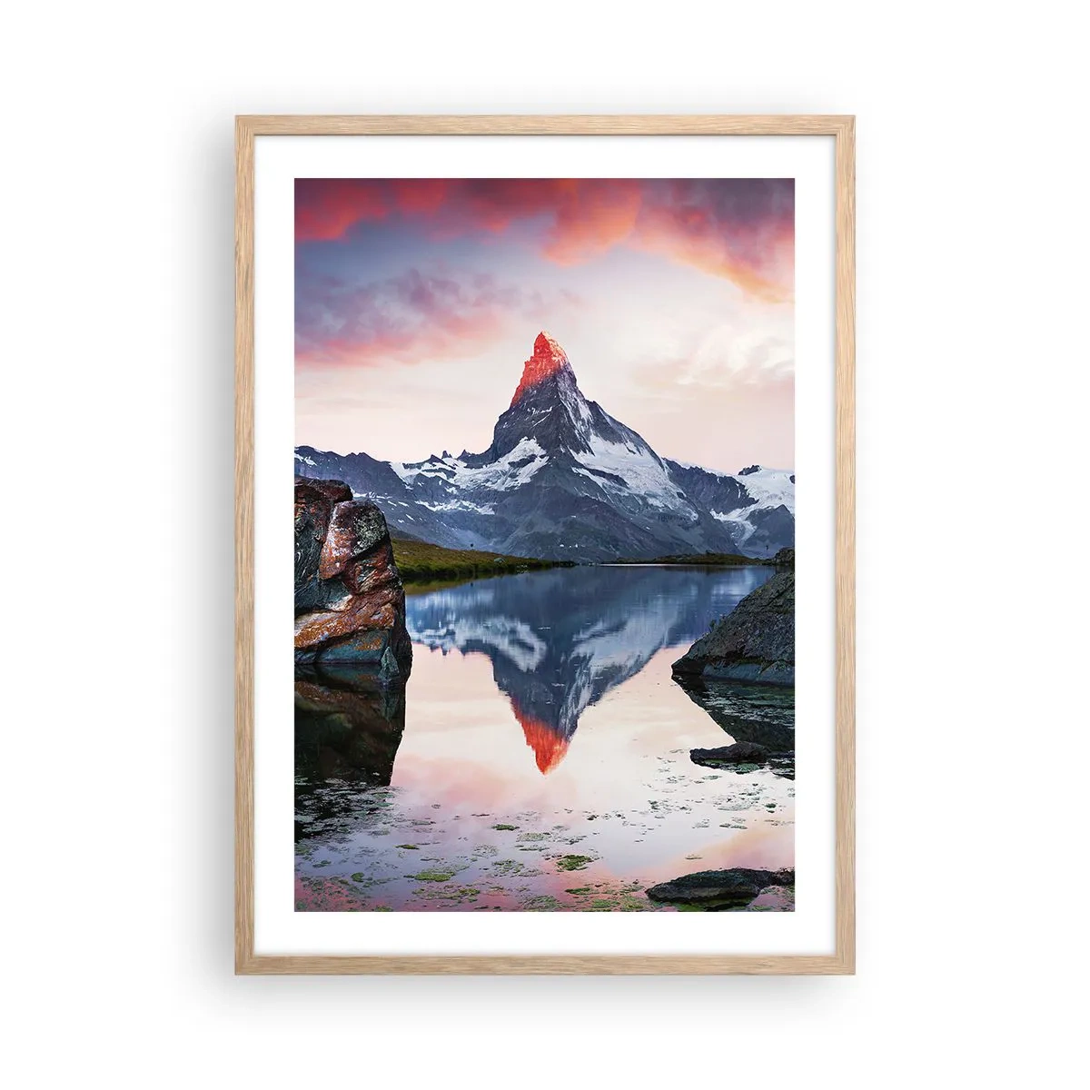 Affisch i ram av ljusek - Bergens hjärta är hett - 50x70 cm