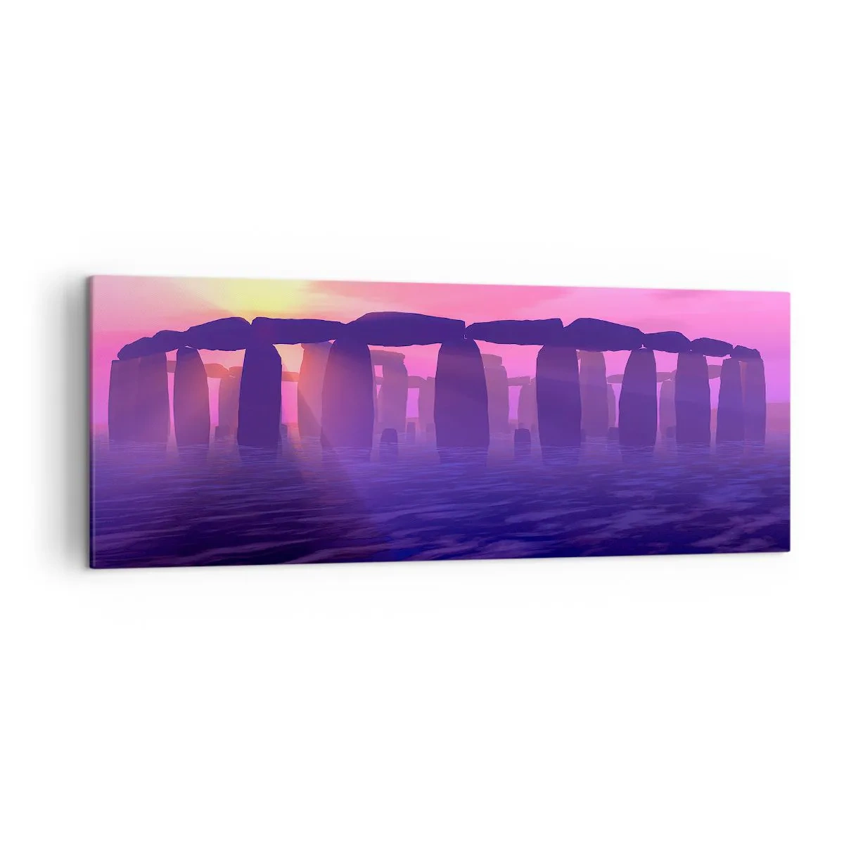 Canvastavla - Bild på duk - Gryningens hemlighet i dimma - 140x50 cm