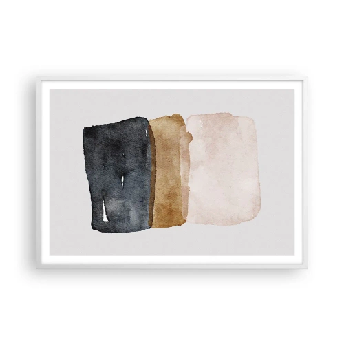 Affisch i vit ram - Komposition av jordens färger - 100x70 cm