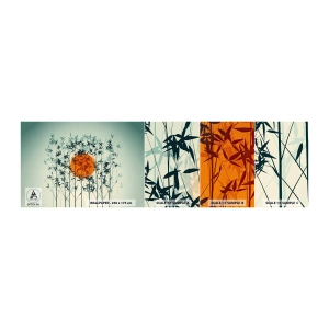 Provbit av självhäftande fototapet Deluxe Sticker - Japansk sol - Abstraktion, Grafik, Exotism - 100x30 cm
