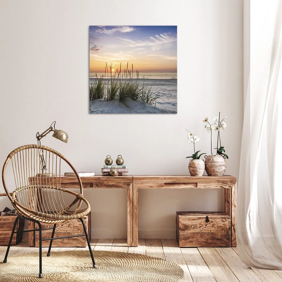 Canvastavla - Bild på duk - Titta, tänk, känn - 60x60 cm