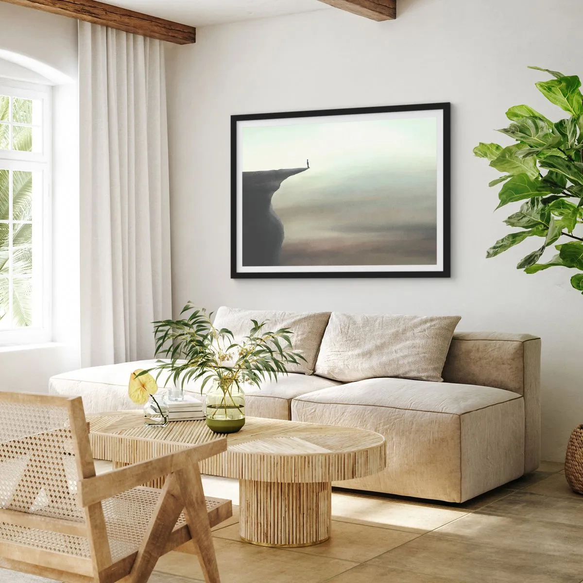 Affisch i svart ram - Uppåt, naturligtvis! - 50x40 cm