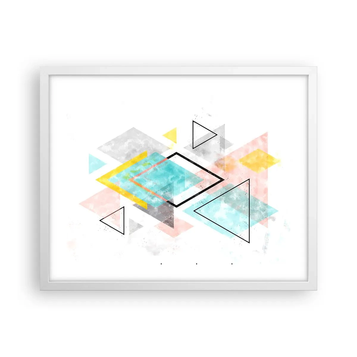 Affisch i vit ram - Geometriskt spel - 50x40 cm