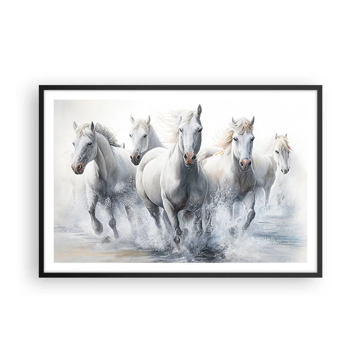 Affisch i svart ram - Vit magi - 91x61 cm