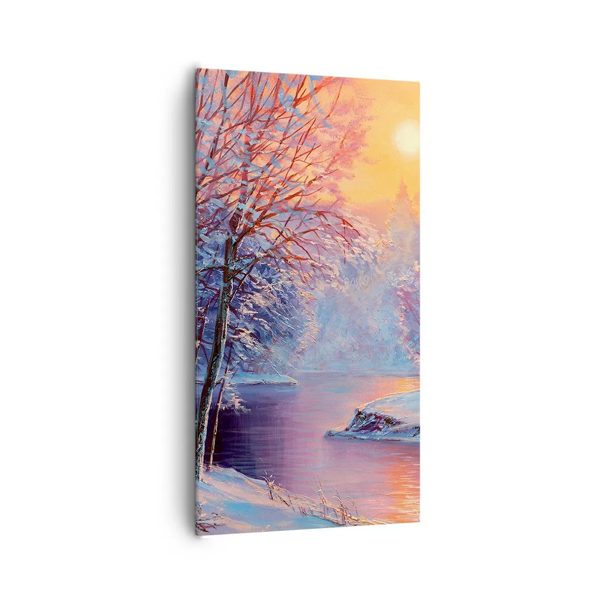 Canvastavla - Bild på duk - Vinterns färger - 65x120 cm