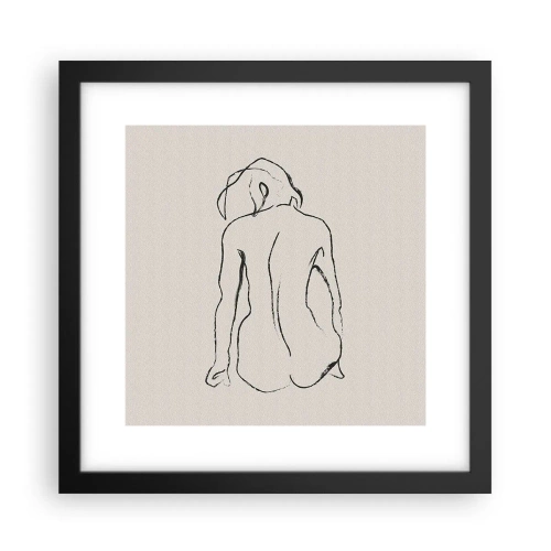 Affisch i svart ram - Naken flicka - 30x30 cm