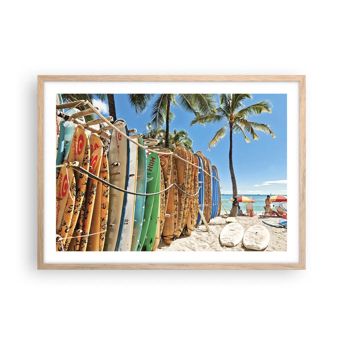 Affisch i ram av ljusek - Solig lek - 70x50 cm