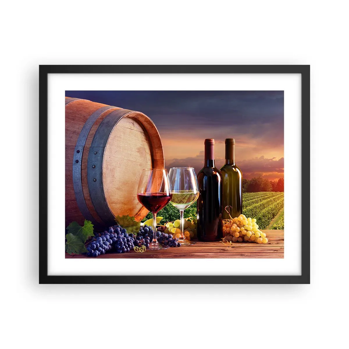 Affisch i svart ram - Här smakar livet - 50x40 cm