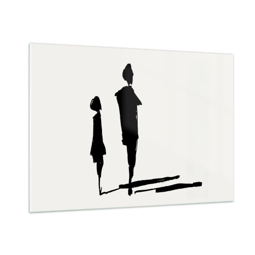 Glastavla - Bild på glas - Säkert tillsammans? - 100x70 cm