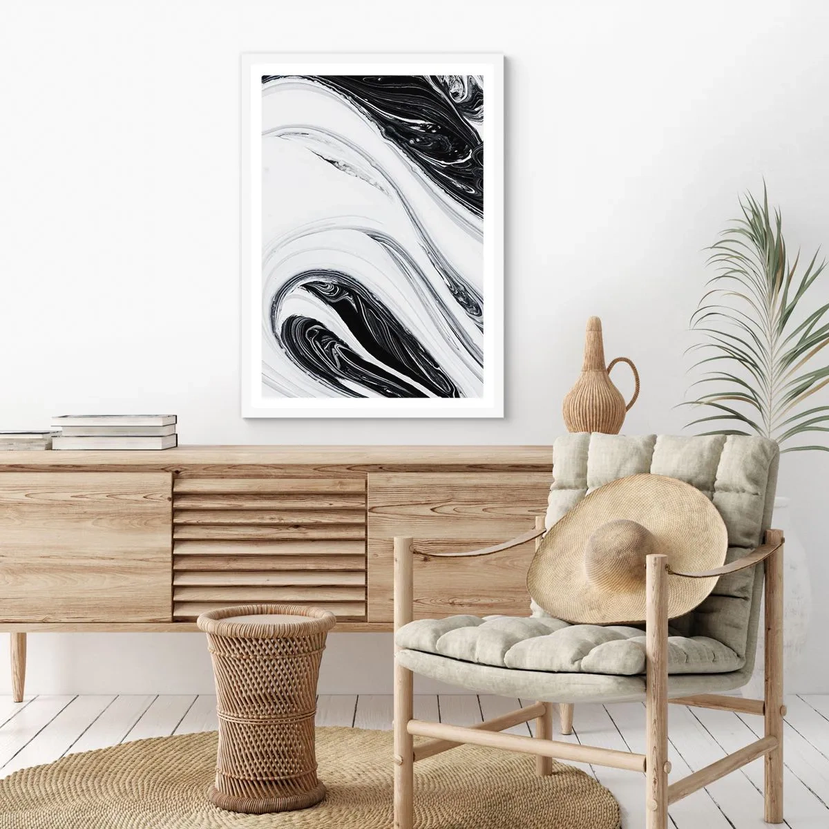 Affisch i vit ram - Motsatskombination - 30x40 cm