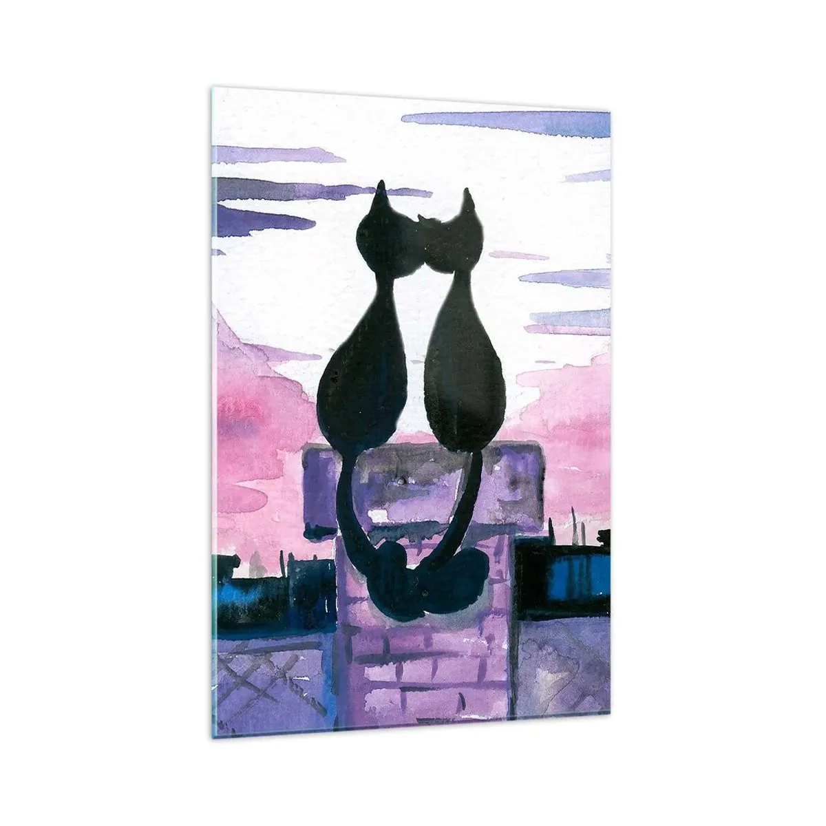 Glastavla - Bild på glas - Rendez-vous under månen - 80x120 cm